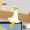 Dekorationsartikel für den Arbeitsplatz Harz-Enten-Dekor für Schreibtisch Auto-Armaturenbrett TV-Monitor, Mini-Kompaktes Zubehör-Figur, Niedliches mit Blume haltendes Ornament,