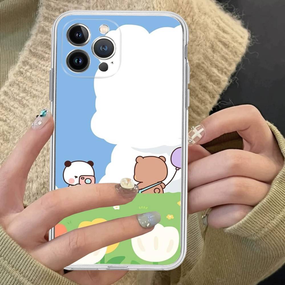 Character Bubu And Dudu Transparent Phone Case For IPhone 16 15 14 13 12 11 Pro Max Plus Soft Cover