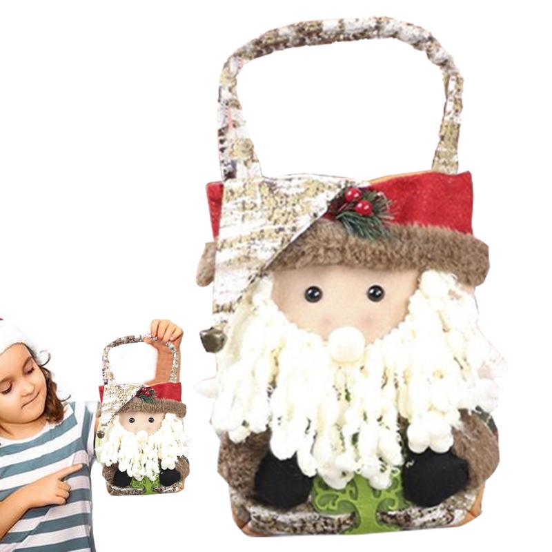 Cute Treat Bags Christmas Cartoon Treat Bags Holiday Goodie Bag Portable Tote Bag With Handle For Family Gatherings