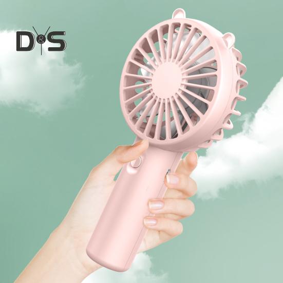 Ventilator mic de mână, cu 3 setări de viteză, flux de aer puternic, zgomot redus, ventilator de buzunar reîncărcabil prin USB, cu baterii
