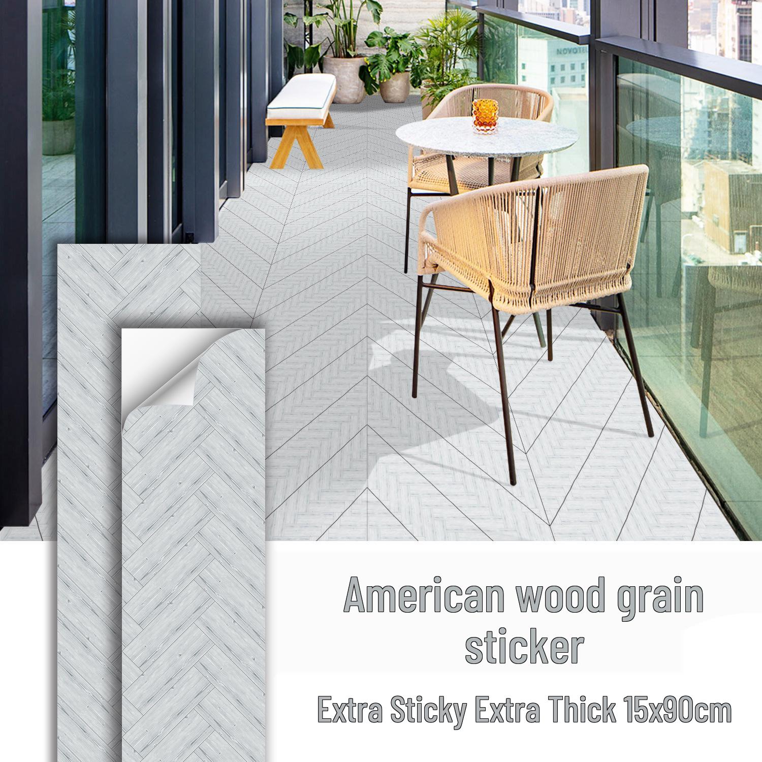 

Водонепроницаемые матовые напольные наклейки под дерево - Утолщенные самоклеящиеся, устойчивые к пятнам, декоративные для кухни и спальни 15x90cm, 10 Sheets