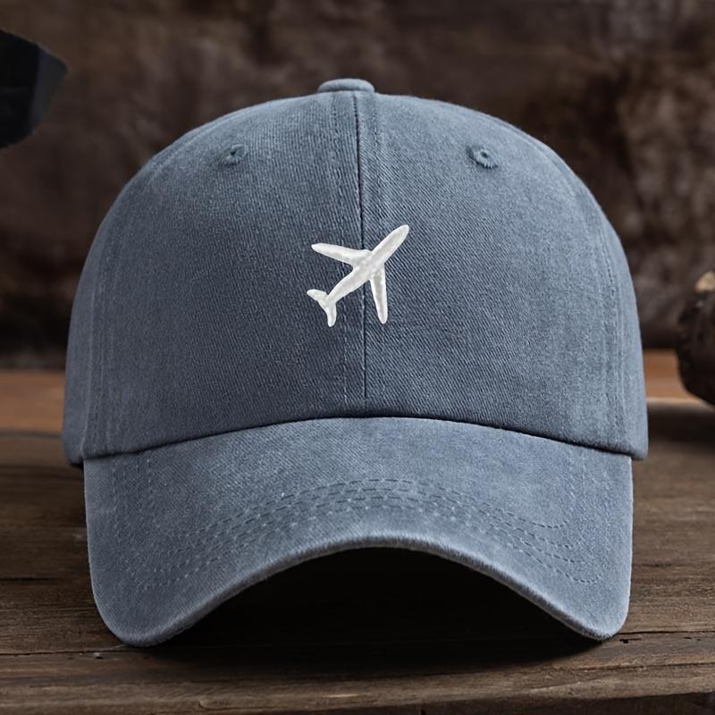 The style of white airplane print city is suitable for daily travel, sun shading, and fashionable matching for men and women