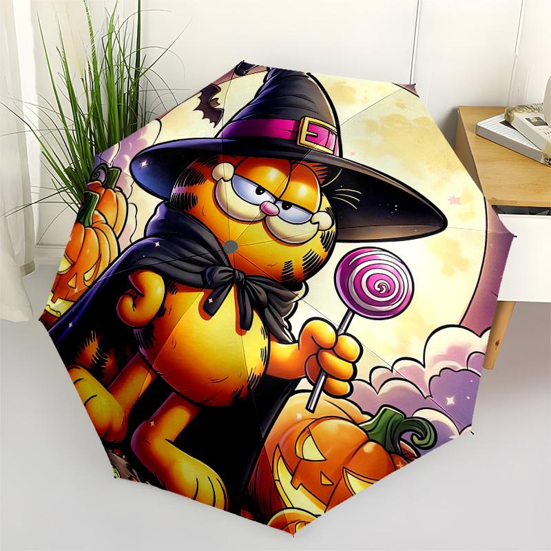 

1pc Halloween Garfield with Candy Umbrella with Plastic Handle,Suitable for All Seasons Home Travel Outdoor UmbrellaM965