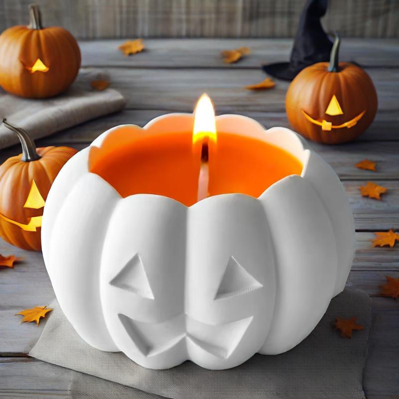 DIY Halloween Pumpkin Ghost Silicone Mold Aroma Candle Plaster Resin Ornaments Molds Halloween Decoration Candles Making