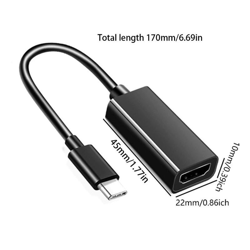USB C HDTV-compatible Adapter Aluminum Case 4Kx2K Display Video Auditory Transmission Portable Design for Monitors TVs
