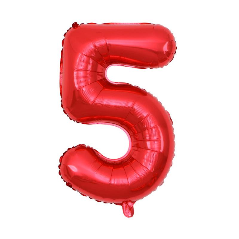 Small Digital Balloon 16-Inch Us Version Of Thin Body Decoration Birthday Party Aluminum Film Balloon Digital Balloon
