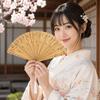 Sakura Folding Bamboo Fan Solid Color Kimono Fan Lightweight Tassel Folding Fan  Lady Dance Props