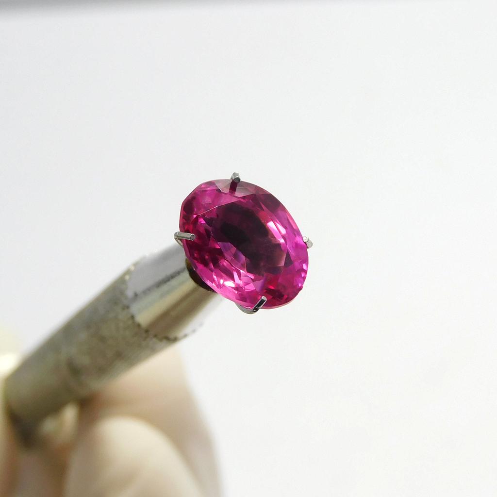 Beautiful CERTIFIED 3.45 Ct Oval Cut Pink Ruby Natural Loose Gemstone Ring Size P-4750-Ra