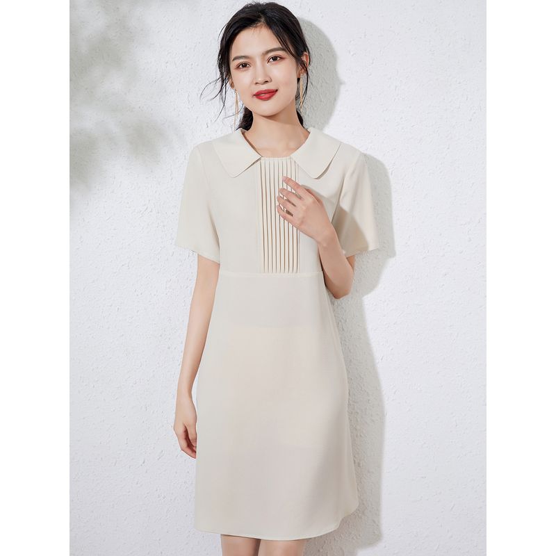 

Женская одежда Абрикосовое летнее свободное платье, визуально стройнящее Apricot L