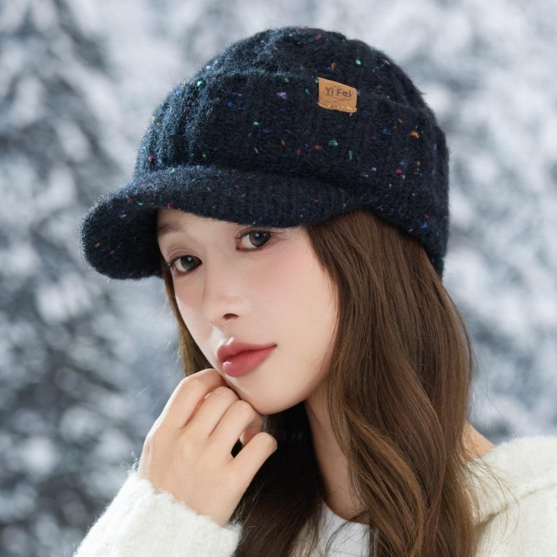 Autumn and Winter Cute Colorful Sequined Cap Outdoor Leisure Windproof Warm Ear Protection Wool Hat