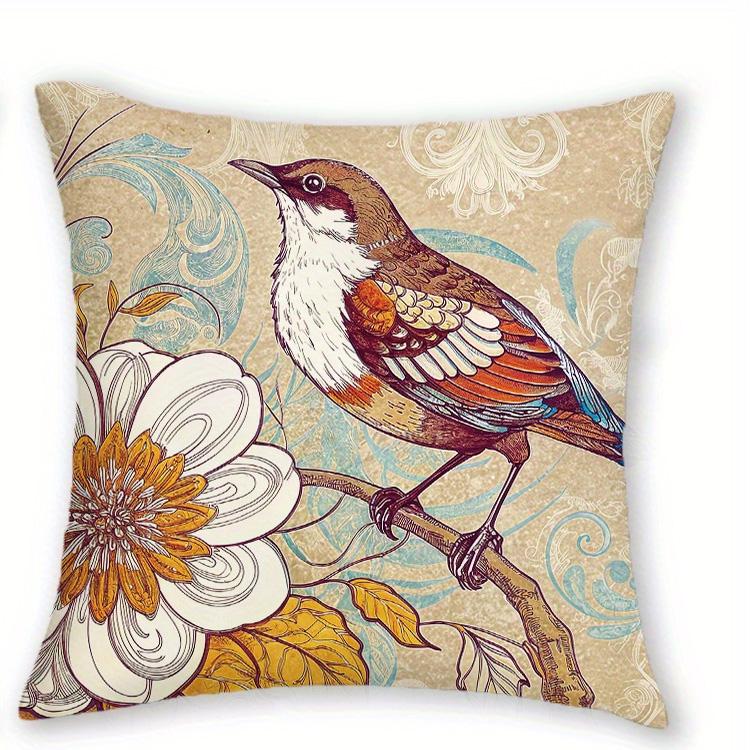 1/4pcs Vintage Floral Bird Throw Pillow Covers Rustic Farmhouse Decorative Cushion Cases for Home Sofa Bedroom Cushion cover