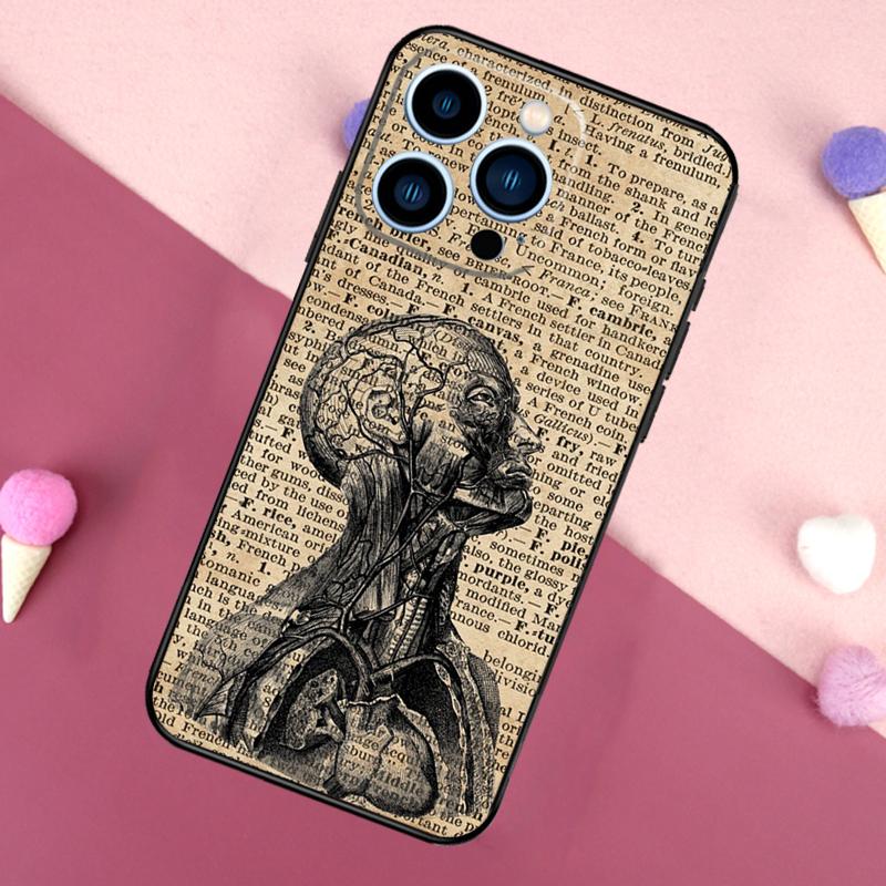 Medical Human Organs Brain Phone Case For iPhone 16 15 13 12 11 14 Pro Max Mini X XR XS MAX 14 Plus Cover