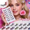 Colored Eye Tail Colored False Eyelashes 7 Pairs 3D Mink Lashes Thick Fluffy Eye Eyelashes  Women