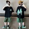 Teen Boys Clothing Set Summer Letter Short Sleeve T-shirt Pants 2Pcs Suit for 5 6 8 10 12 Years Kids Handsome Casual Outfit