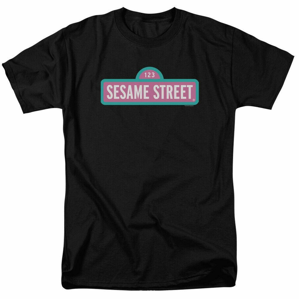 Sesame Street Alt Logo T-shirt Mens Licensed Classic TV Show Big Bird Black XXL