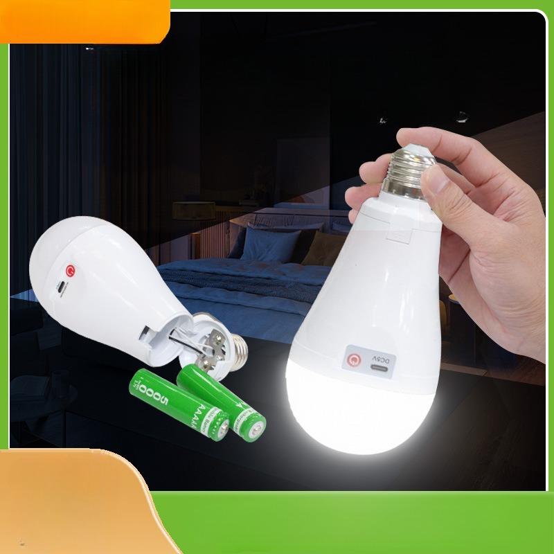 1Pc  Rechargeable Led Bulb Dual Battery Power Failure Emergency  Mobile Super Bright Outdoor Night Market Stall Camping Light