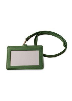 Porta-cartão de identificação de couro horizontal estojo de identificação de couro genuíno estojo de identificação de couro [fábrica de negócios] (Verde hera)