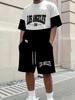2025 Neues Sport-Set für Herren Los Angeles Print Kurzarm-T-Shirt Lässiges Sport-Set Streetwear Shorts Zweiteiliges Herren-Set