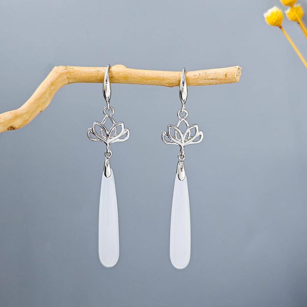 Elegant Beaded Tassel Earrings: Chinese-Style Hanfu Accessories with Flower, Fan, and Bow Design