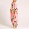 Women's Bat Sleeve V-neck Print Loose Long Classic Retro Dress Clothes Sale