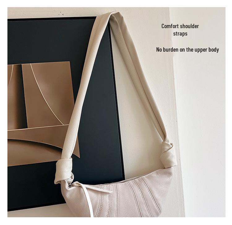 Women's Genuine Leather French Croissant Crossbody Bag – Versatile and High-End Design