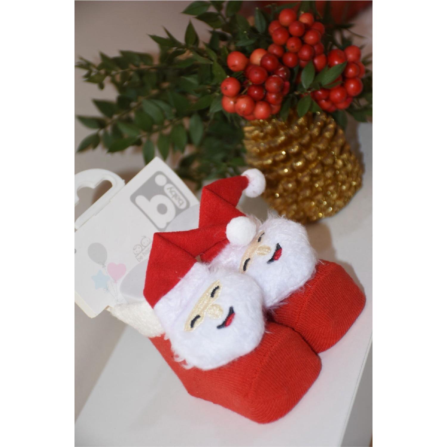 

Santa Claus New Year Concept Baby Socks 0-3 AY красный
