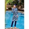 Costum de baie modest din 2 piese pentru femei musulmane cu imprimeu frunze, costum de baie cu acoperire completă, set costum de baie pentru plajă, costum de baie burkini, alegere multicoloră (nu basma