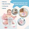 Baby Bath Shower Basin Seat Anti-Slip Infant Bathtub Chair with Armrest Support Ergonomic Shower Stool for Newborns Toddlers