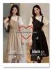 Summer 2026 Sweet College Style Hepburn Midi Dress - Women's Waist-Cinched Patchwork Fake Two-Piece.
