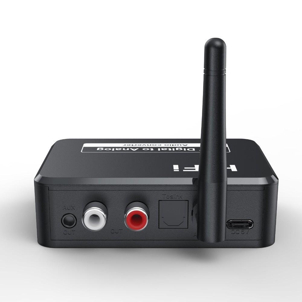 Toslink Support Bluetooth Audio Adapter SPDIF Input Audio DAC Adapter  Desktop Setup