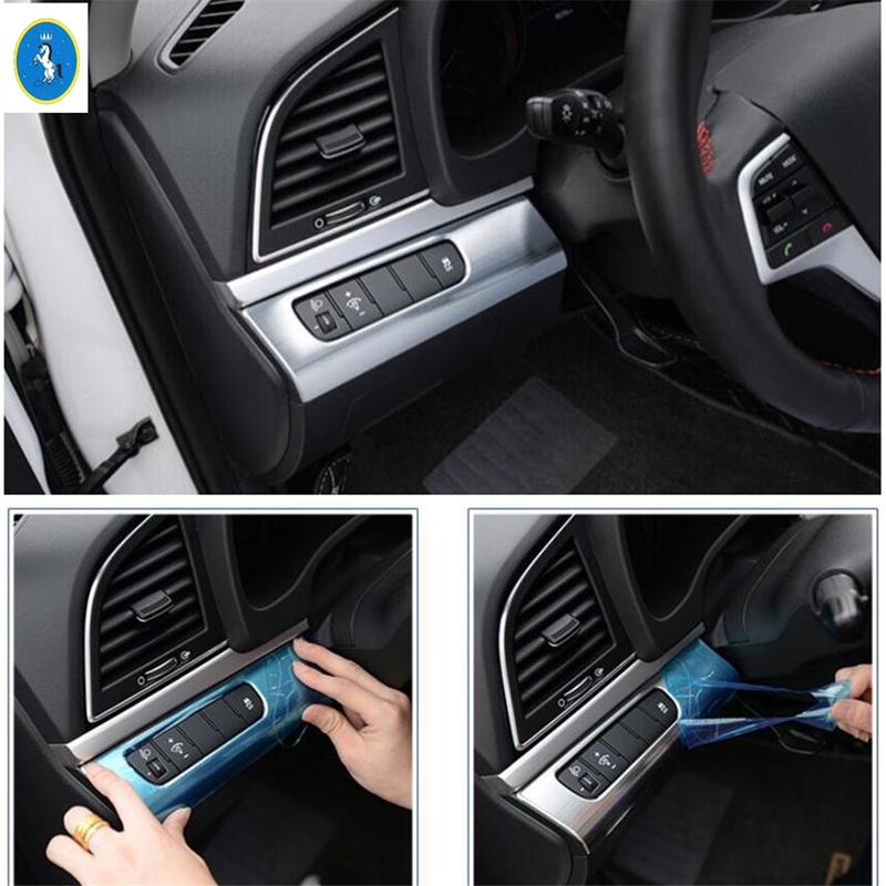 Matte Car Headlight Headlamp Switches Buttons Decor Frame Cover Trim For Hyundai Elantra Sedan 2016 - Interior Accessories
