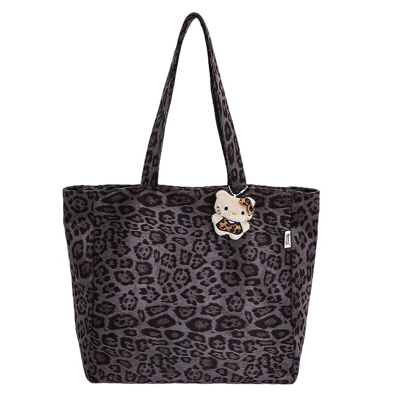 

Leopard Print Versatile Tote Bag - Large Capacity Shoulder & Handbag, 2025 Fashion, Korean Style Without Pendant серый/леопардовый
