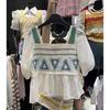 Chiffon Splicing Female Summer Unique Chic Design Sense Crochet Hollow Square Neck Blouse Casual Essential Comfort and Style Slim Fit Pullovers Tees