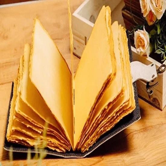 Blank Spell Book of Shadows Journal with Lock Clasp Handmade Deckle Edge Paper Leather Bound Journal for Women and Men Travel Notebook for Writing