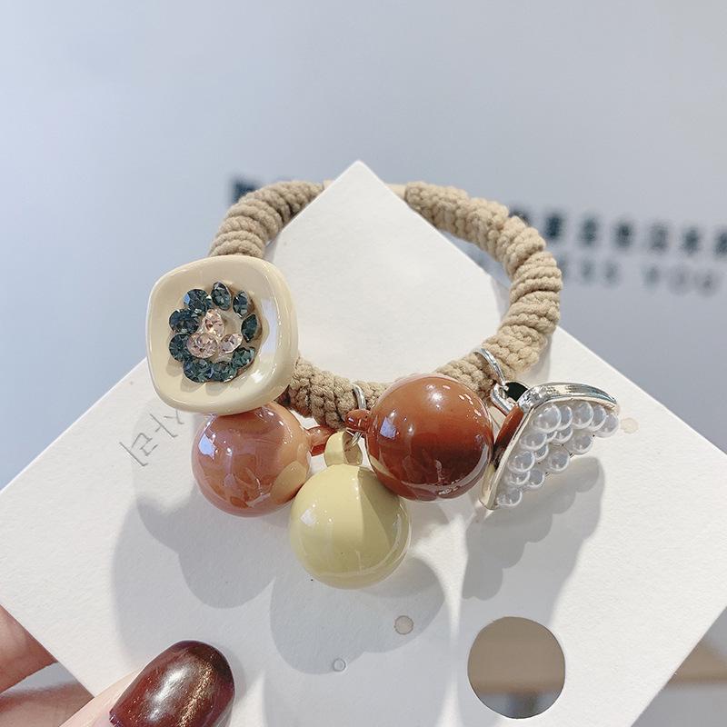 Exquisite Rhinestone Four-Leaf Clover Hair Tie - High Elastic Ponytail Rubber Band