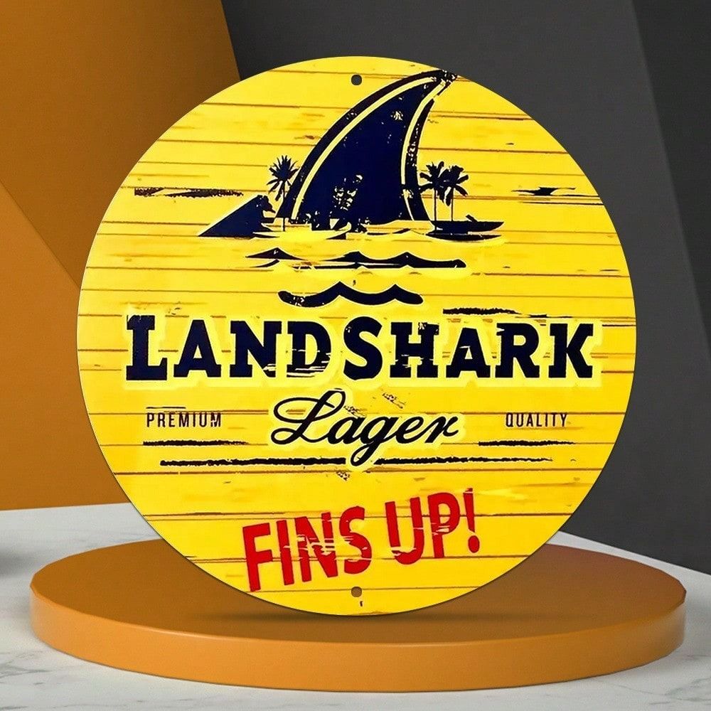 

Metal Poster Shark Palm Tree Retro Bar Sign Wall Decor