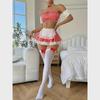 European & American Sexy Temptation Maid Lingerie 4-Piece Set