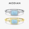 MODIAN Real 925 Silver Fantastic Natural Opals Finger Rings For Women Wedding Anniversary Jewelry Fine Accessories Anel