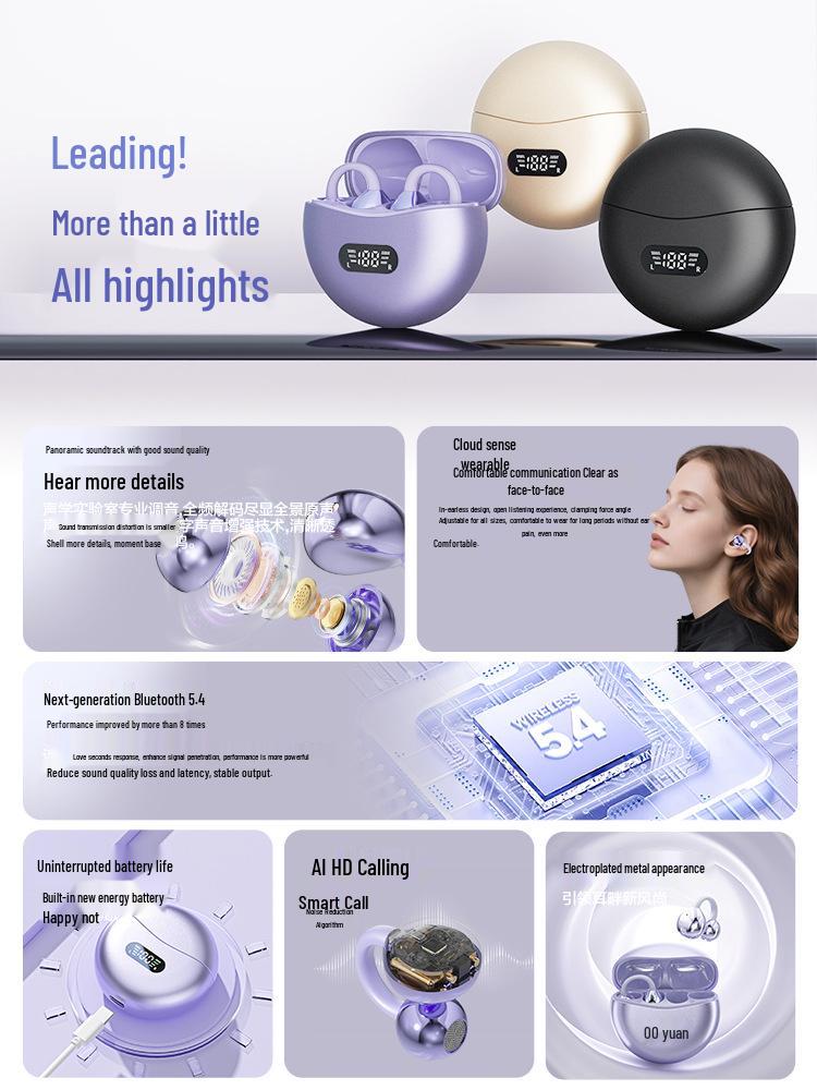 2025 Air Conduction Open-Ear Wireless Bluetooth Headphones for Running