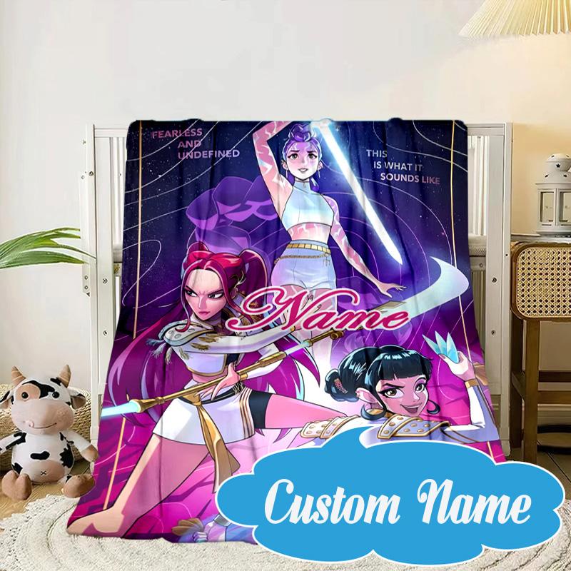 Custom Name Hunter's Adventure K-Pop Blanket bed sofa Blanket Flannel Blanket for Camping, Hiking, Picnic Essentials,gift for Fan family
