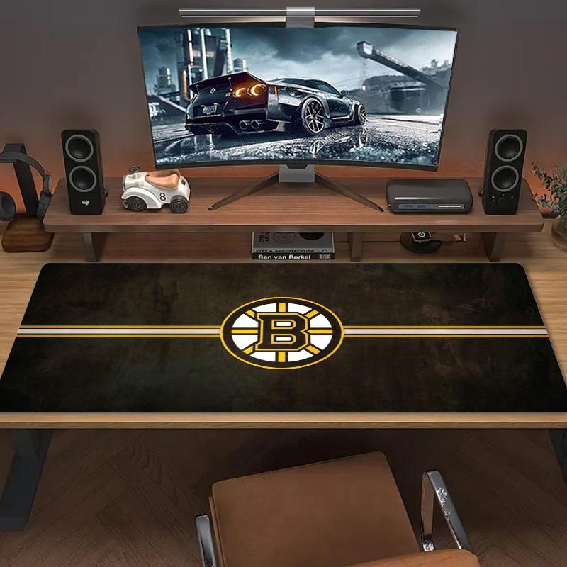 Boston Bruins Mouse Pad Large Gaming Table Cushion Nonslip Laptop Tablet Big Mousepad Xxl Mat Mini Pc Playmat With Lock Edge