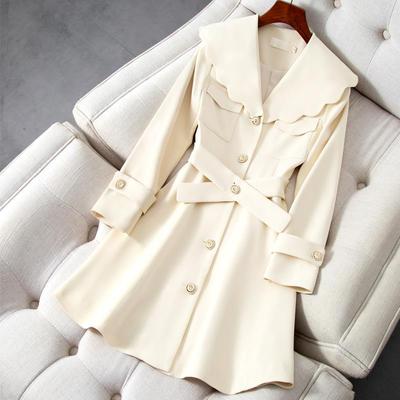 Frühling Dünne Frauen Schöne Puppe Kragen Windjacke Mantel Für Frauen Schlanke A-linie Graben Kleidung