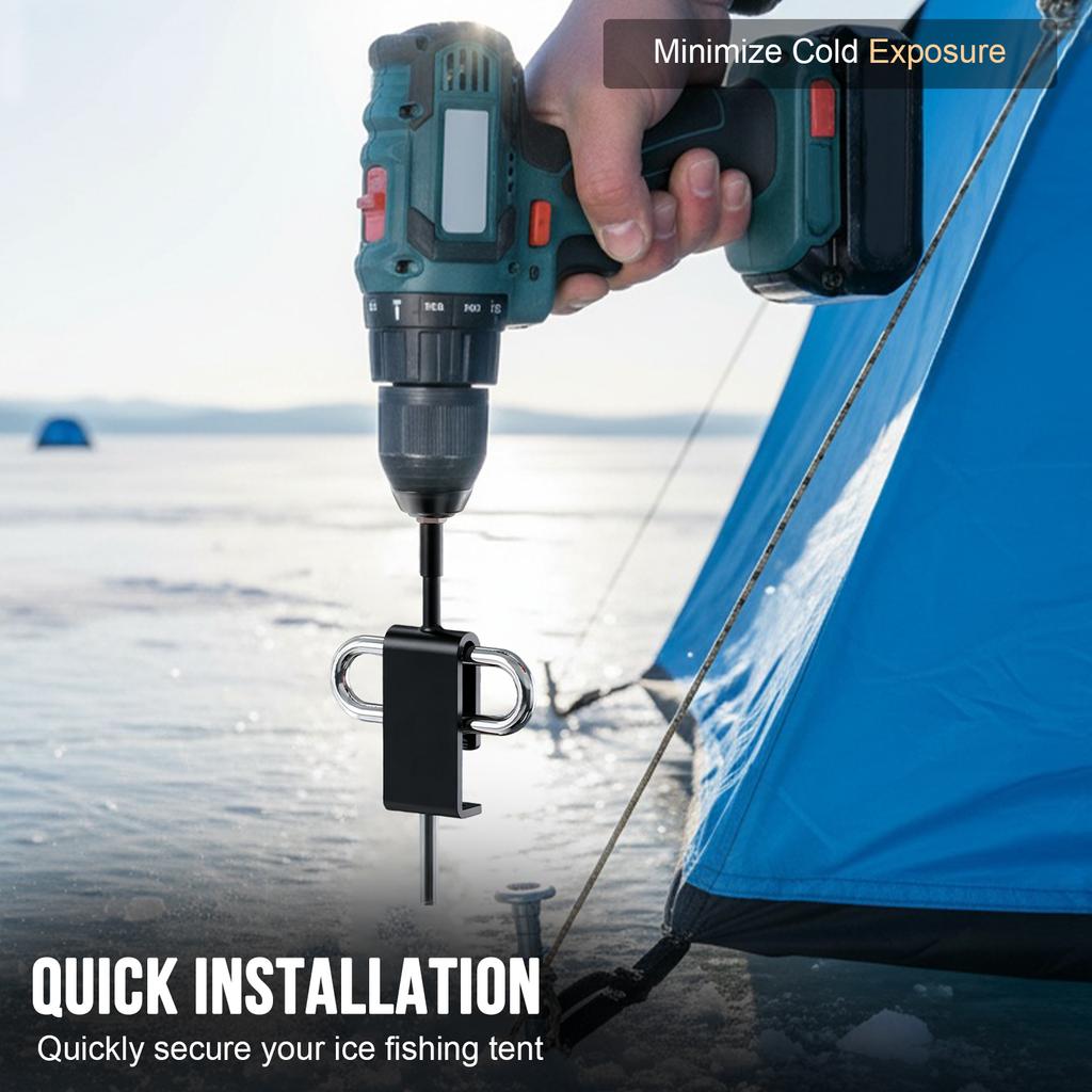 Ice Anchor Power Drill Adapter with Sleeve Ice Auger Adapter Shaft for Setting Up Ice Fishing Shelter Tent Tent Peg Drilling