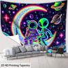 Crescent Astronaut Alien Nebula Tapestry Wall Hanging Home Decor for Bedroom Living Room Dorm Hippie Esports Space