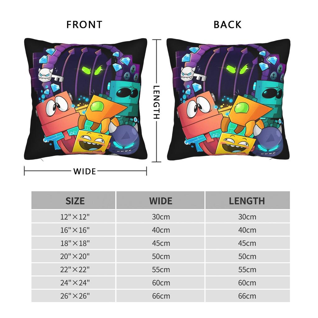 Geometry Dash Gaming Game Pillow Case Soft Pillow Cover For Living Room Sofa Vintage Cushion Cover