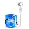 Portable Outdoor Shower Battery Powered Handheld Camping Showerhead 2 Spray Modes 2M Long Hose Blue