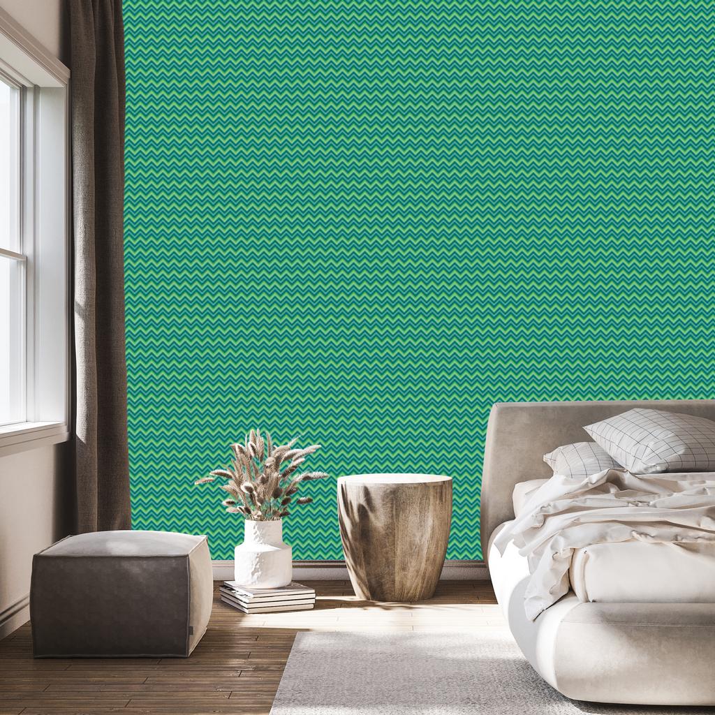 Sea Zigzag Wallpaper for Living Room and Bedroom 50x1000