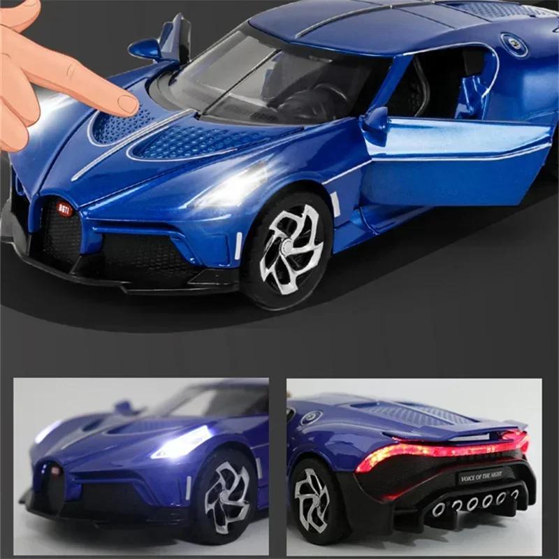 1:24 Lavoiturenoire Legierung Sportwagenmodell Die-Cast Metall Spielzeugfahrzeuge Automodell Simulation Sound und Licht Kinderspielzeug Geschenk