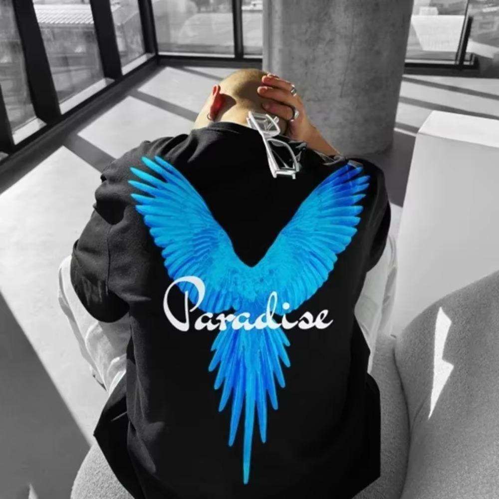 Oversized Løs Papegøyetrykk T-skjorte Menn Hip Hop Trend O-hals Kortermet T-skjorte Topp Ny Sommer Mote Herre Y2K T-skjorter Streetwear