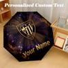 8 Rib Auto Folding Umbrella Athletic Bilbao Football Print Custom Name Text Portable Rain Gear